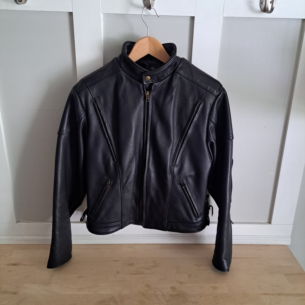 Fashions by Rose USA Black Leather Motorcycle Jacket